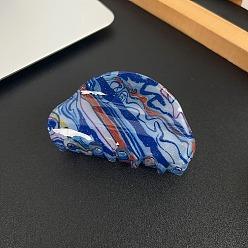 Озёрно--синий Акриловые заколки для волос на когтях, для женщин девушек, вентилятор, Плут синий, 45x82 мм