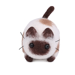 Льняное Полотно Комплект для валяния с инструкциями, 4 иглы для валяния шт., шерсть, 1 пена для валяния из ПК, наборы для валяния кошек и собак для начинающих, белье, 135x90x55 мм