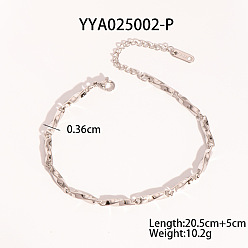 Нержавеющая Сталь Цвет 304 женский браслет на ногу из нержавеющей стали с витыми звеньями, цвет нержавеющей стали, 8-1/8 дюйм (205 мм)