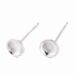 Серебро 925 Результаты шпильки стерлингового серебра, штифты для сережек со штампом 925, серебряные, 12.5 мм, лоток : 4 мм, штифты : 0.8 мм