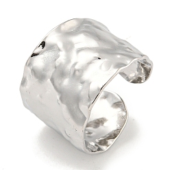 Нержавеющая Сталь Цвет Не тускнеет 304 кованое открытое манжетное кольцо из нержавеющей стали, широкое кольцо для женщин, цвет нержавеющей стали, регулируемый