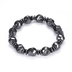 Гематит Браслеты из синтетического магнитного гематита, твист, рондель, 2-1/8 дюйм (5.3 см)