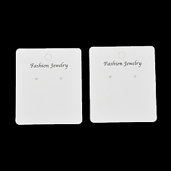 Белый Бумажные серьги-колье с улыбающимся лицом, карточки для демонстрации, прямоугольные, белые, 7x6x0.05 см