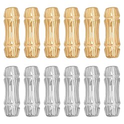 (52) Непрозрачная лаванда 12шт 2 цвета 304 шарики из нержавеющей стали, бамбуковую палку, разноцветные, 13.5x3.5 мм, отверстие : 1.8 мм, 6 шт / цвет