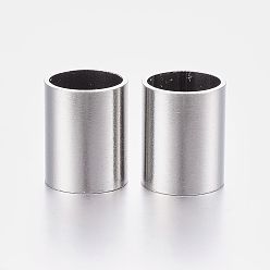 Edelstahl Farbe Anlaufgeschützt 304 Edelstahl-Rohrperlen, Edelstahl Farbe, 10x8 mm, Bohrung: 7 mm