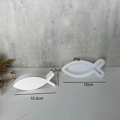 Белый Рыба подсвечник силуэт силиконовые формы, для изготовления свечей, белые, 52x121x22 мм