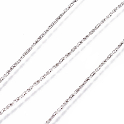 Stainless Steel Color Tarnish Resistant 304 Stainless Steel Cable Chains, Soldered, Rectangle, Stainless Steel Color, 1.2mm, Links: 2.5x1.2x0.5mm