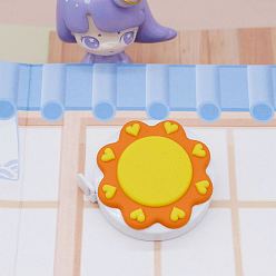 Золотистый Солнце с сердцем ПВХ и полиэтиленовая рулетка, мягкая выдвижная швейная рулетка, для тела, шитье, портной, ткань, золотые, 50x50x21 мм