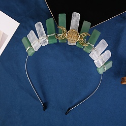 Зеленый Авантюрин Резинки для волос из натурального зеленого авантюрина, аксессуары для волос для женщин и девочек, 180x155x15 мм