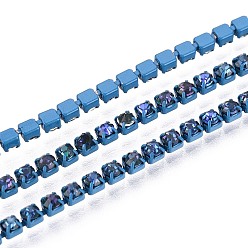 Синий Железо горный хрусталь чашка цепи, с катушкой, синие, 2x2x2 мм, около 29.99 футов (9.14 м) / рулон