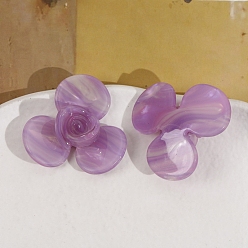 Medium Orchid Cellulose Acetate(Resin) Cabochons, Flower, Medium Orchid, 36x36mm