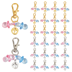 (52) Непрозрачная лаванда 20шт 2 цветные акриловые подвесные украшения, с поворотными застежками сплава, разноцветные, 55 мм, 10 шт / цвет