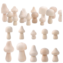 Желтая Старая Ткань  54шт. 10 стили необработанных деревянных грибовидных украшений, для художественного и ремесленного искусства, декорирование проектов, украшения для дома, старое кружево, 19~32x30.5~72 мм