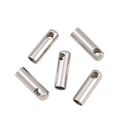 Нержавеющая Сталь Цвет Устойчивы к потускнению 201 наконечники шнура из нержавеющей стали, Торцевые крышки, цвет нержавеющей стали, 7x2 мм, отверстие : 1 мм, внутренний диаметр: 1.5 мм