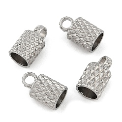 Нержавеющая Сталь Цвет Не тускнеет 304 наконечники шнура из нержавеющей стали, колонка, цвет нержавеющей стали, 9x5 мм, отверстие : 2 мм, внутренний диаметр: 4 мм