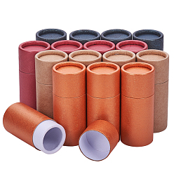 Mixed Color Kraft Paper Packaging Boxes, For Pen Container and Tea Caddy, Round, Mixed Color, 8.5~8.6cm, Capacity: 10ml, 4colors, 4pcs/color, 16pcs/set