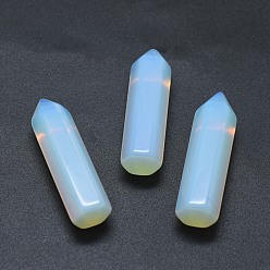 Opalite Perles opalites pointues, pas de trous / non percés, pour création de fil enroulé pendentif , balle, 36.5~40x10~11mm