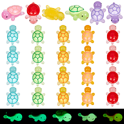 (52) Непрозрачная лаванда 30 шт. светящихся смоляных украшений в виде черепах, для украшения дома, украшение сада и двора, светится в темноте, разноцветные, 45x31x15 мм