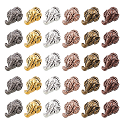 Mixed Color Tibetan Style Alloy Beads, Elephant, Mixed Color, 20x13.7x8mm, Hole: 1.8mm, 4 colors, 5pcs/color, 20pcs/box