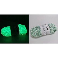 Средний Аквамарин Светящиеся двухцветные полиэфирные нити, светящаяся в темноте пряжа, для ткачества, вязание крючком, средний аквамарин, 2 мм, о 53м / моток