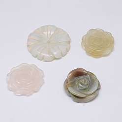 Gemischte Stein Gemischte natürliche Edelsteinperlen, Blume, 23~29.5x5~7 mm, Bohrung: 1.5 mm