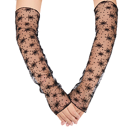 Черный Рукава из полиэстера для велоспорта на открытом воздухе, солнцезащитные рукава, цветочным узором, чёрные, 480x110x0.5 мм