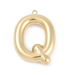 Letter Q 304 подвески из нержавеющей стали, ионное покрытие (ip), буквенное очарование, Буква Q, 39.5x28.5x6.5 мм, отверстие : 2.3 мм