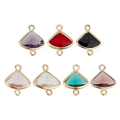 (52) Непрозрачная лаванда 14шт 7 цветные стеклянные подвески для подключения, с настоящими 18 к золотыми медными выводами, фасетные фан-ссылки, разноцветные, 12.5x10x3 мм, отверстие : 1 мм, 2 шт / цвет