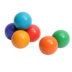 Colorido 6 juguetes de bolas de madera de colores del arco iris, Juguetes educativos para contar, colorido, 46~46.5 mm