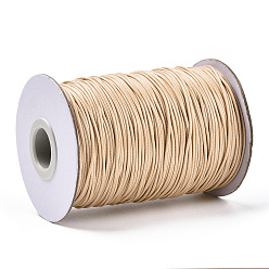 BurlyWood Braided Korean Waxed Polyester Cords, BurlyWood, 1mm, about 174.97 yards(160m)/roll