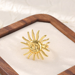 Золотой Регулируемые манжеты из сплава Sun, золотые, внутренний диаметр: регулируемый