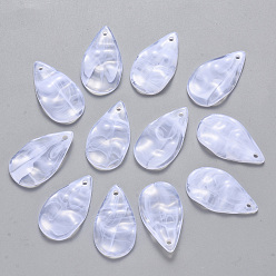 Белый Дым Акриловые подвески, Стиль имитация драгоценных камней, помахал слезой, серый, 30.5x17x4 мм, Отверстие : 1.8 мм , около 510 шт / 500 г