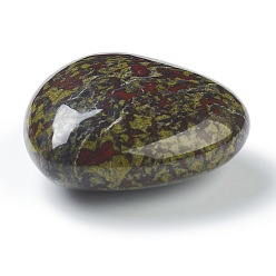Dragon Blood Natural Dragon Blood Jasper Heart Love Stone, Pocket Palm Stone for Reiki Balancing, 44.5~45x45~46x20.5~21mm