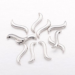Antique Silver Alloy Spacer Bars, Cadmium Free & Lead Free, Antique Silver, 18x5.5x2mm, Hole, 1mm
