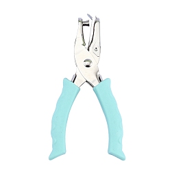 Бледно-бирюзовый Дырокол из железа, с силиконовым покрытием ручки, для скрапбукинга и поделок из бумаги, бумажные формочек, бледные бирюзовая, 135x70x20 мм