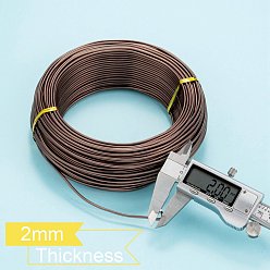 Camel Round Aluminum Wire, Flexible Craft Wire, for Beading Jewelry Doll Craft Making, Camel, 12 Gauge, 2.0mm, 55m/500g(180.4 Feet/500g)