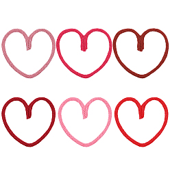 (52) Непрозрачная лаванда 6шт. хлопчатобумажные плетеные шнуры аксессуары для одежды, сердце, разноцветные, 80x65 мм, 6 шт / комплект