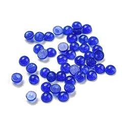 White Jade Natural White Jade Dyed Cabochons, Half Round, Blue, 2x1mm