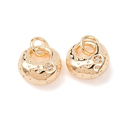 Настоящее золото 18K Латунные микро проложить кубического циркония подвески, с целью перехода в кольце, стойки покрытие, долговечный, кольцо очарование, реальный 18 k позолоченный, 10x9.5x5 мм, отверстие : 3.4 мм