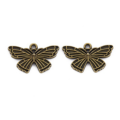 Античная Бронза Сплавочные сеттинги для кулона, тибетский стиль, без кадмия и без свинца, бабочка, античная бронза, 25x15x2 мм, отверстие : 1.6 мм