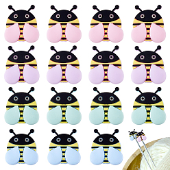 (52) Непрозрачная лаванда 16 шт 4 цвета пчелы пищевые экологически чистые силиконовые фокусные бусины, изготовление ожерелий diy, разноцветные, 30x28x8.5 мм, отверстие : 2 мм, 4 шт / цвет