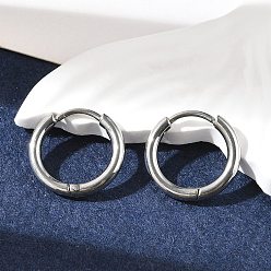 Нержавеющая Сталь Цвет Устойчивые к потускнению 304 серьги-кольца из нержавеющей стали, серьги Huggie с ручной полировкой, цвет нержавеющей стали, 12 датчик, 14x2 мм, штифт: 0.8 мм (± 0.1 мм), внутренний диаметр: 10 мм