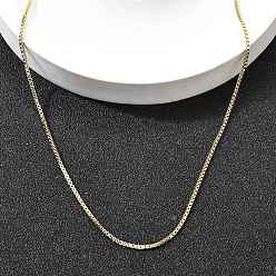 Настоящее золото 18K 1мм латунные цепочки-коробочки, без свинца и без кадмия, долговечный, стойки покрытие, реальный 18 k позолоченный, 17.72 дюйм (45 см)