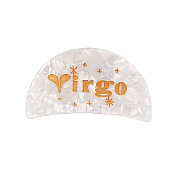 Белый Заколки-коготь из акрила созвездие, арка, белые, 87x42x40 мм