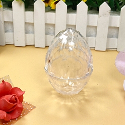 Прозрачный Пасхальные пластиковые контейнеры для бус, Подарочная коробка с конфетами, для упаковки свадебной вечеринки, яйцо, прозрачные, 80x55 мм