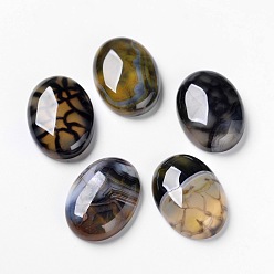 Натуральный Агат Естественный дракон вен кабошоны, плоский зад, овальные, окрашенные, 25x18x7 мм