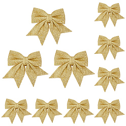 Золотистый 10 шт. блестящие банты из пенопласта, для праздничного украшения елки, золотые, 140x163x17 мм