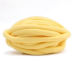 Лимонный шифон Полиэфирная пряжа, толстая пряжа для ручного вязания пледа, супермягкая гигантская пряжа для вязания руками, объемная пряжа, лимонный шифон, 20 мм