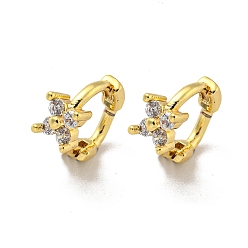 Бабочка Серьги-кольца из латуни с микропаве из кубического циркония, реальный 18 k позолоченный, бабочка, 7.5x4 мм