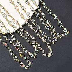 (52) Непрозрачная лаванда Ожерелья-цепочки из латуни с эмалью и сглазом, стойки покрытие, долговечный, без кадмия и без свинца, реальный 18 k позолоченный, разноцветные, 18.27 дюйм (46.4 см)